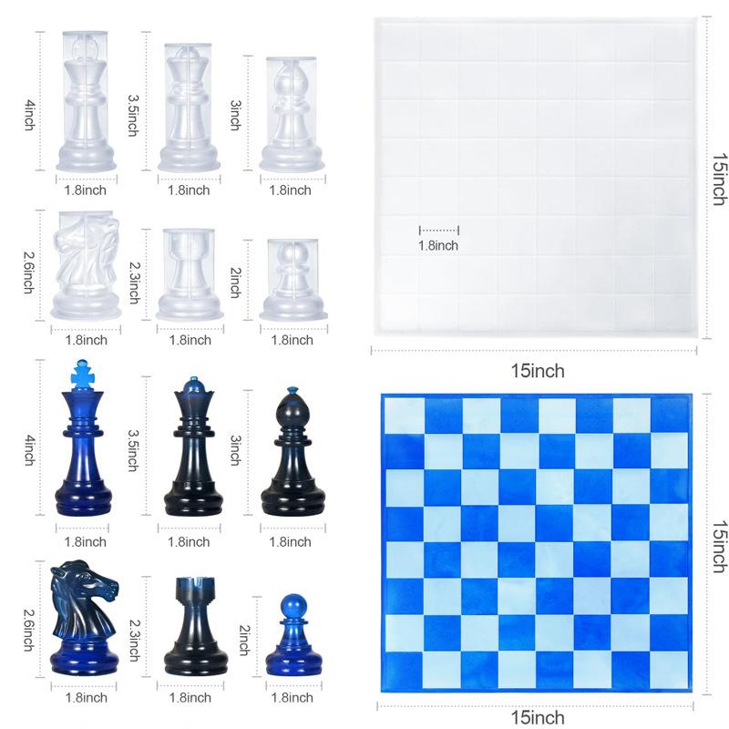 3D Printing Chess - 레진 체스 세트 몰드, 체스판 실리콘