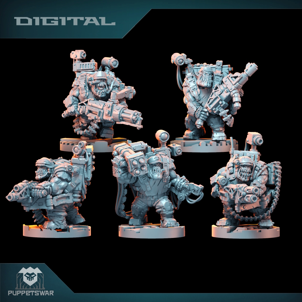 3D Printing Material - Orc Ultimate Badasses Squad, 녹색 피부