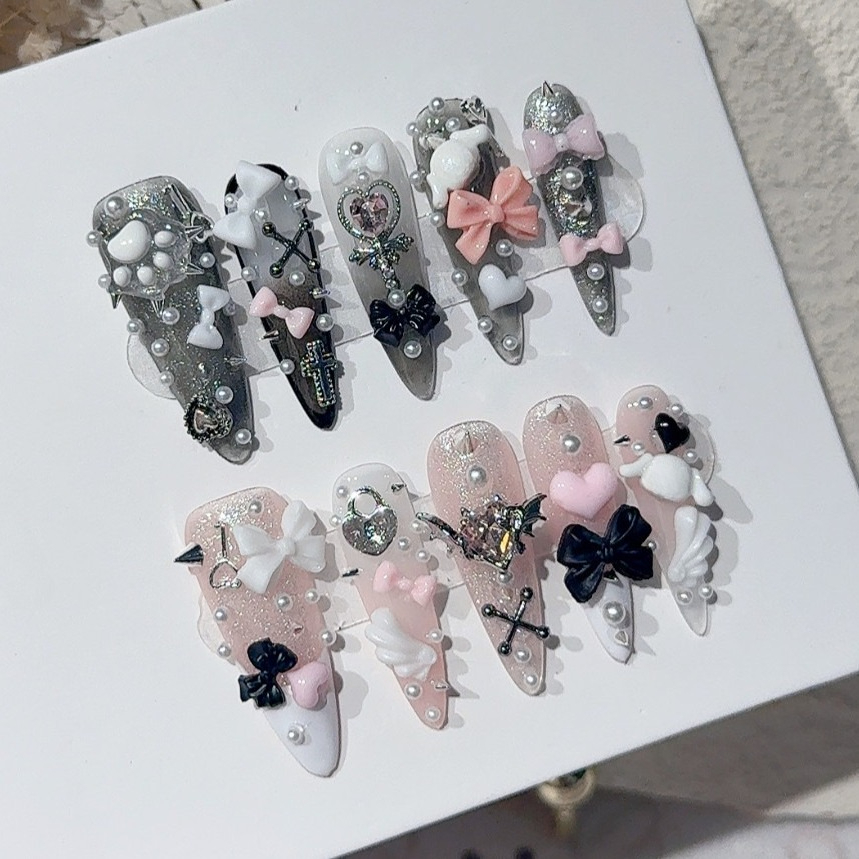 3D Printing Nails - 지라이 Y2K 스파이스 걸 블랙 핑크