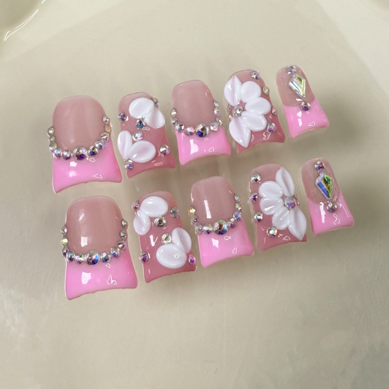 10개 수제 가짜 손톱 오리빌 모양 프레스온 네일 화려 - 3D Printing Nails 리뷰 및 가격