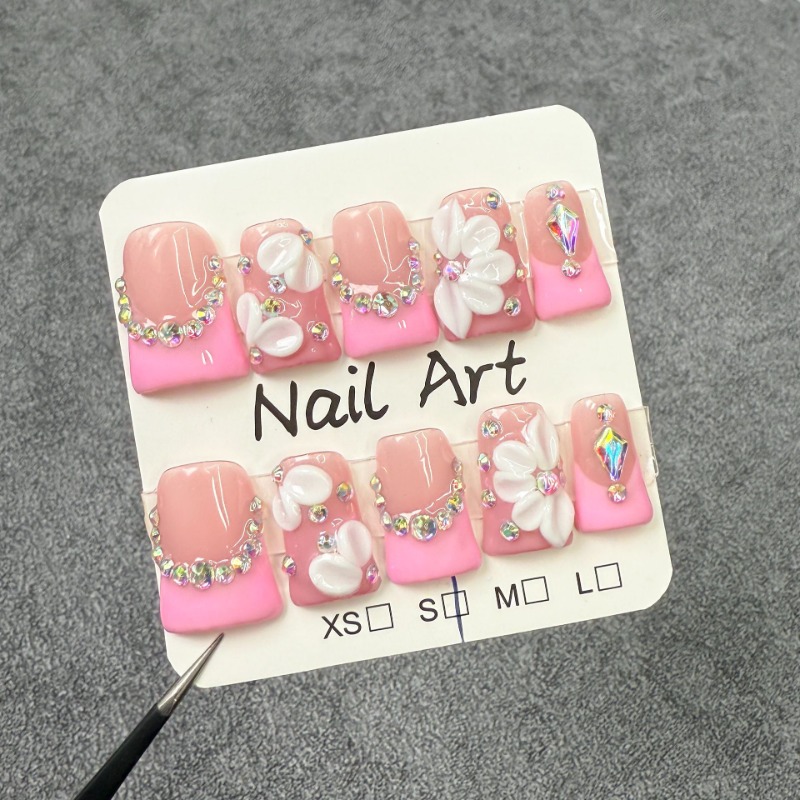 10개 수제 가짜 손톱 오리빌 모양 프레스온 네일 화려 - 3D Printing Nails 리뷰 및 가격
