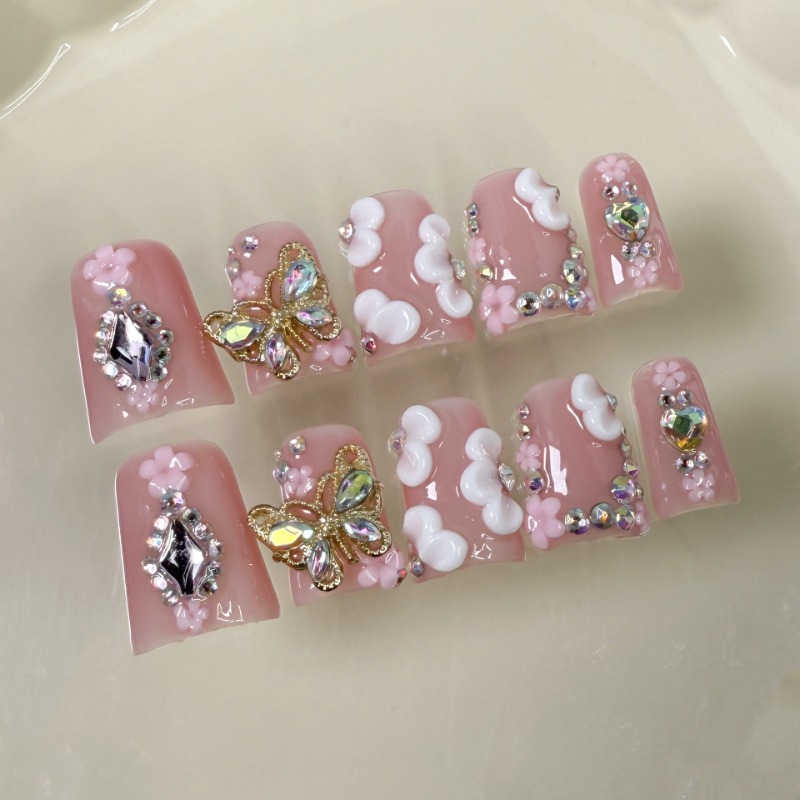 10개 수제 가짜 손톱 오리빌 모양 프레스온 네일 화려 - 3D Printing Nails 리뷰 및 가격