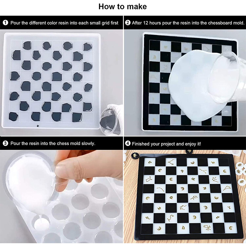 DIY 수제 공예 도구용 국제 체스 크리스탈 에폭시 수 - 3D Printing Chess 리뷰 및 가격