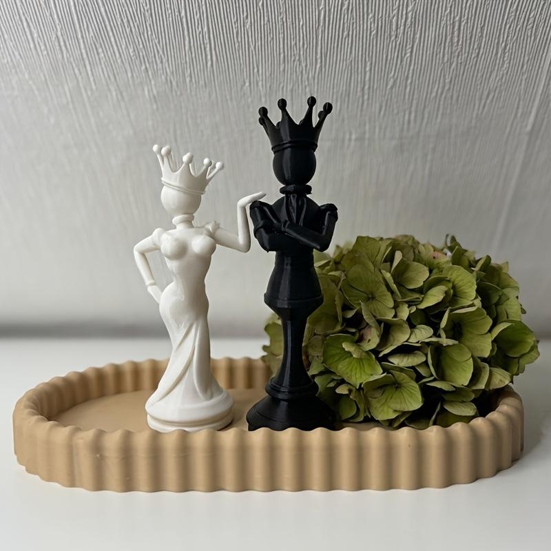 2개 세트 3D 프린팅 체스 커플 조각상, 창의적인 장 - 3D Printing Chess 리뷰 및 가격