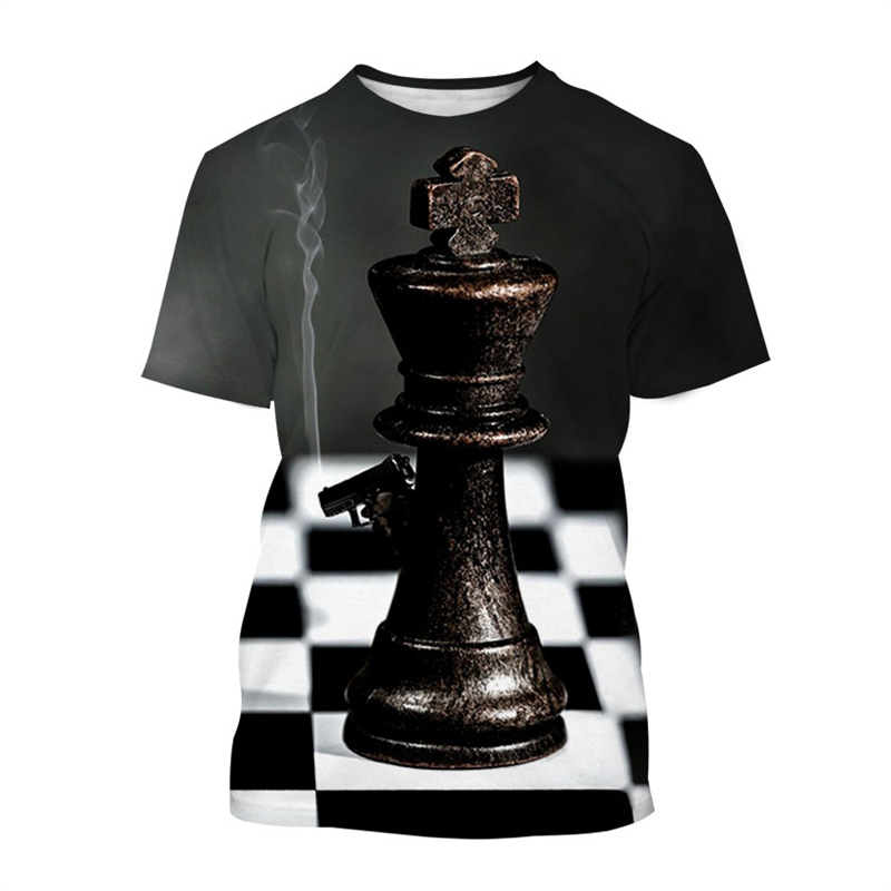남성용 3D 인쇄 체스 T 셔츠의 새로운 패션 캐주얼  - 3D Printing Chess 리뷰 및 가격