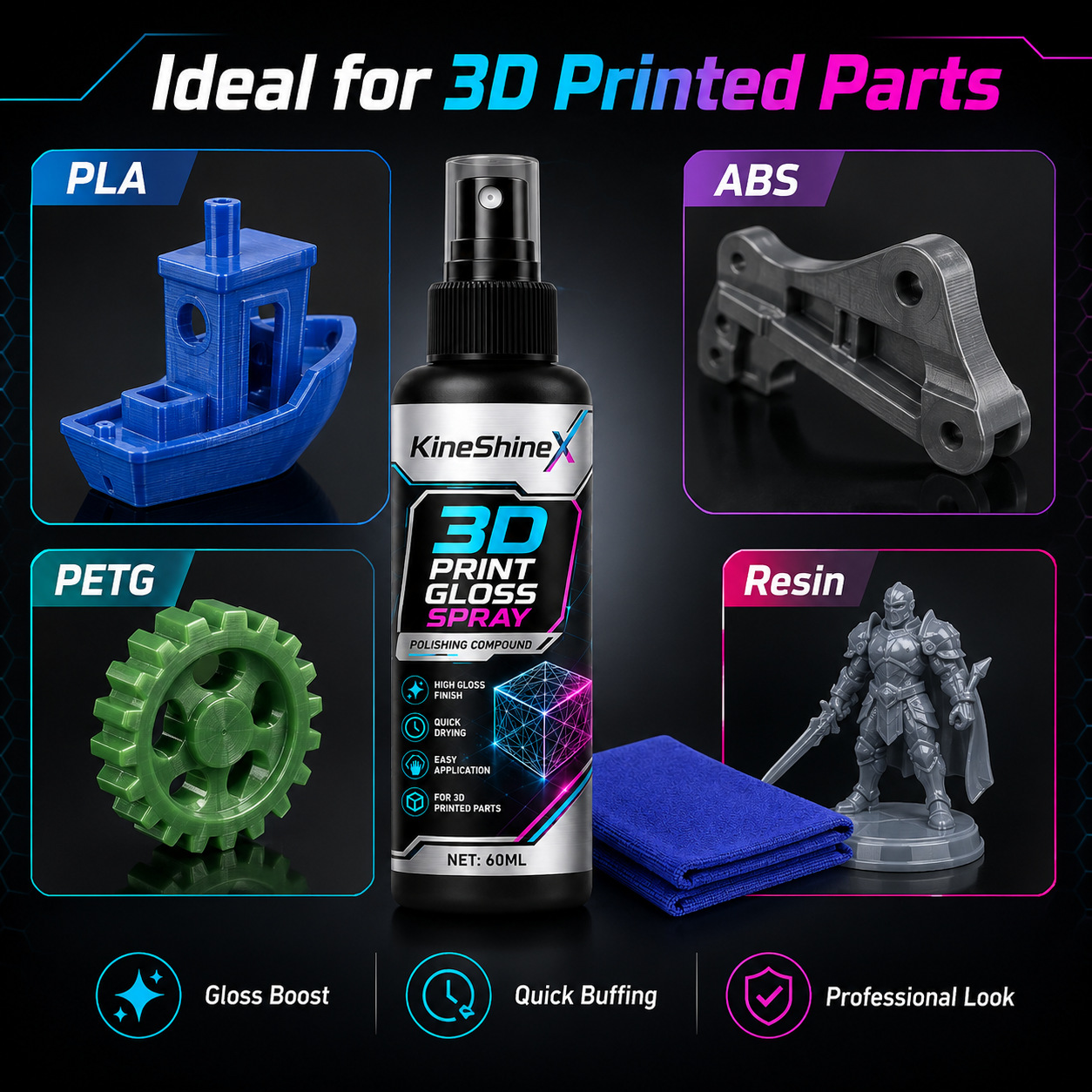 3D 프린트 광택 스프레이 폴리싱 컴파운드 (PLA,  - 3D Printing Technology 리뷰 및 가격