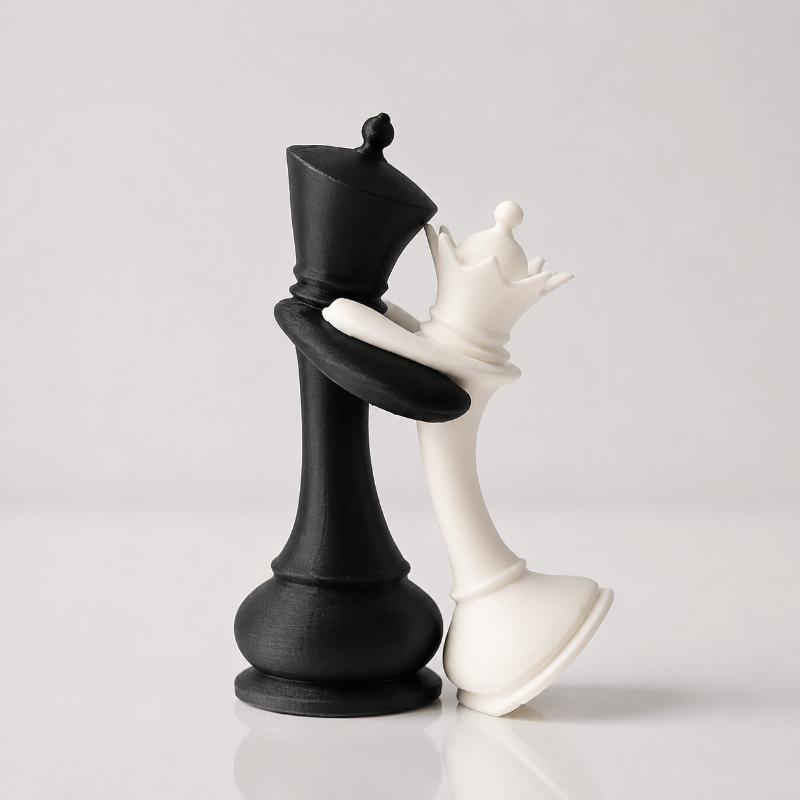 3D 프린팅으로 제작된 체스 킹과 퀸의 조형물, 커플  - 3D Printing Chess 리뷰 및 가격