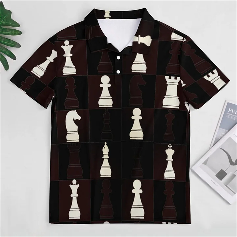 Chess King 남성용 3D 프린트 폴로 셔츠, 스 - 3D Printing Chess 리뷰 및 가격