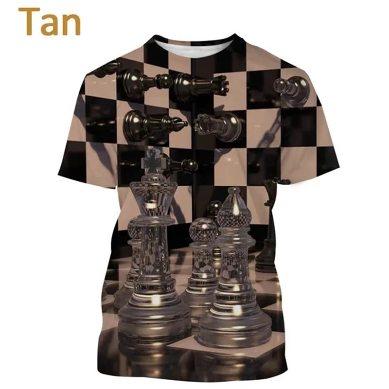 남녀공용 체스 게임 3D 프린팅 티셔츠, 체크 보드 그 - 3D Printing Chess 리뷰 및 가격