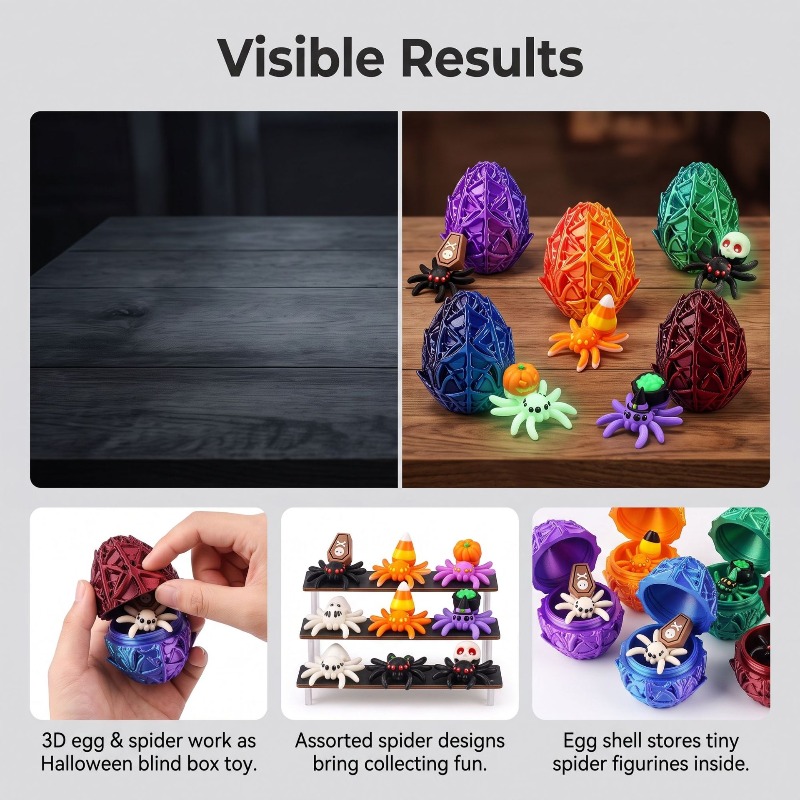 다우무 할로윈 3D 프린팅 스파이더 에그 장난감 세트, - 3D Printing Egg 리뷰 및 가격