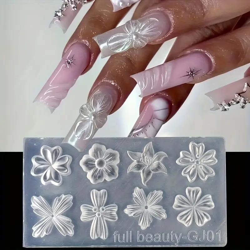 2개입 3D 꽃 실리콘 네일 몰드 백합 5잎 꽃 네일  - 3D Printing Nails 리뷰 및 가격