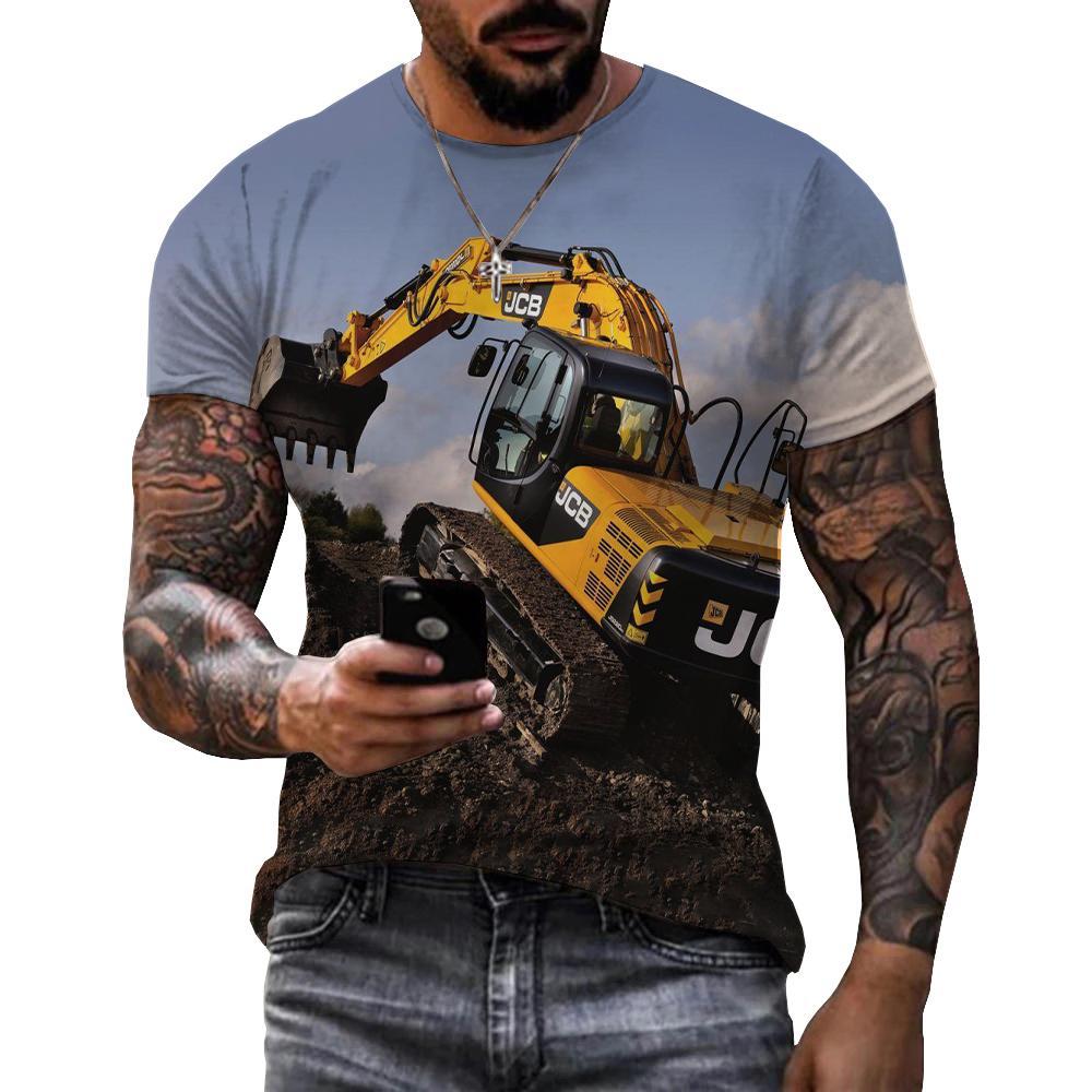 새로운 중장비 트랙터 굴삭기 3d 인쇄 티셔츠 남성 어 - 3D Printing Excavator 리뷰 및 가격