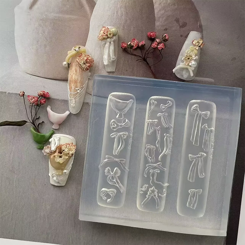 1Pcs 3D 실리콘 네일 몰드 보우 로즈 플라워 디자 - 3D Printing Nails 리뷰 및 가격
