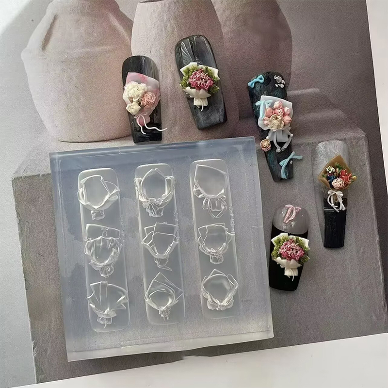1Pcs 3D 실리콘 네일 몰드 보우 로즈 플라워 디자 - 3D Printing Nails 리뷰 및 가격