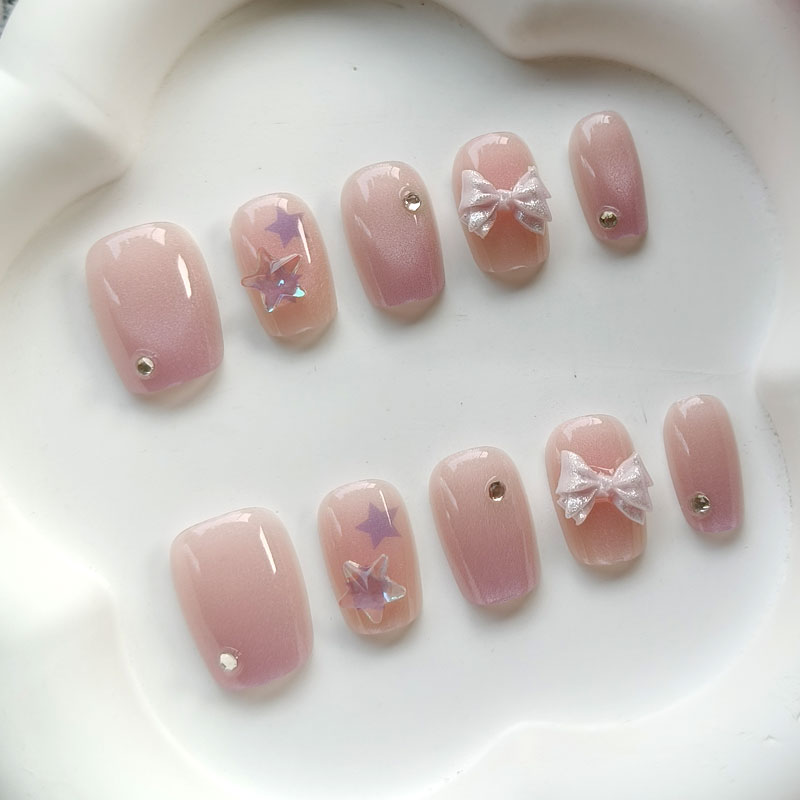 10개입 10대 소녀 패션 귀여운 핑크 퍼플 리본 사랑 - 3D Printing Nails 리뷰 및 가격