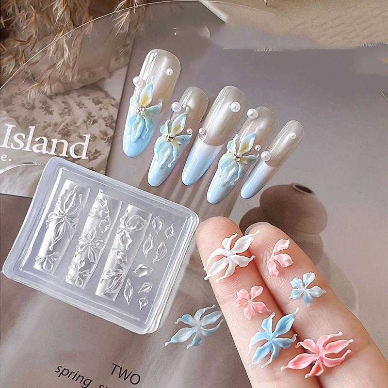 새로운 꽃 네일 아트 몰드 3D 실리콘 템플릿 재사용  - 3D Printing Nails 리뷰 및 가격