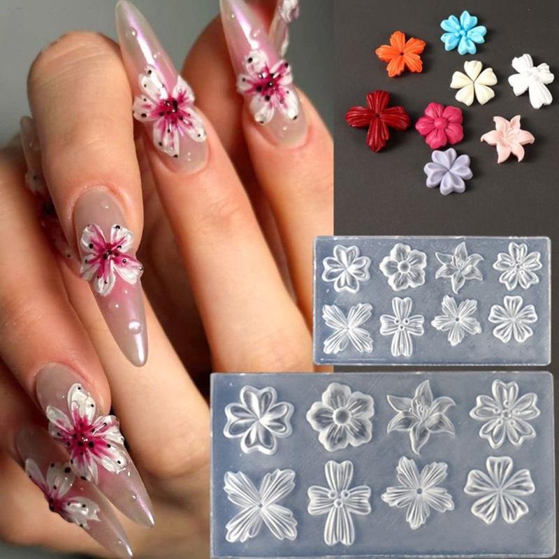새로운 꽃 네일 아트 몰드 3D 실리콘 템플릿 재사용  - 3D Printing Nails 리뷰 및 가격