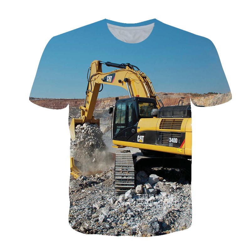 여름 맞춤형 티셔츠 남성용 굴삭기 3D HD 인쇄 스트 - 3D Printing Excavator 리뷰 및 가격