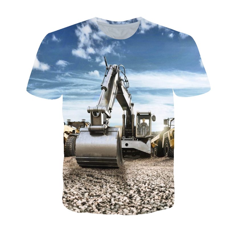 여름 맞춤형 티셔츠 남성용 굴삭기 3D HD 인쇄 스트 - 3D Printing Excavator 리뷰 및 가격