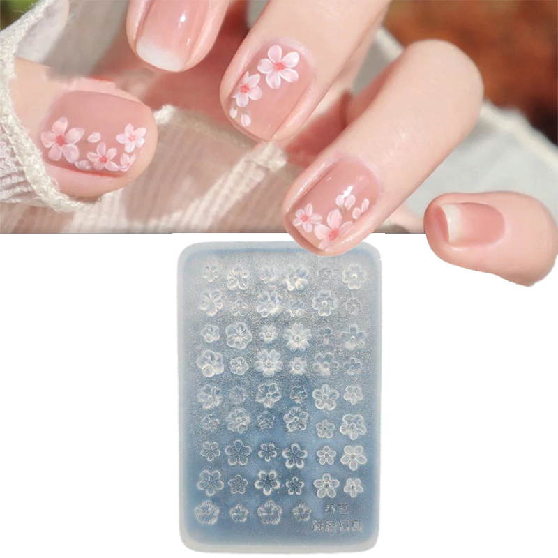 Pcs 실리콘 네일 아트 몰드 꽃 프랑스 스타일 다섯  - 3D Printing Nails 리뷰 및 가격