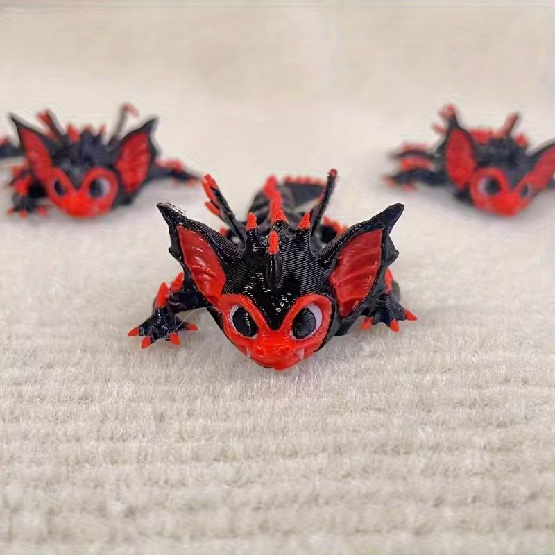 3D 프린팅된 귀여운 박쥐 드래곤 피규어 - 검정색과  - 3D Printing Egg 리뷰 및 가격