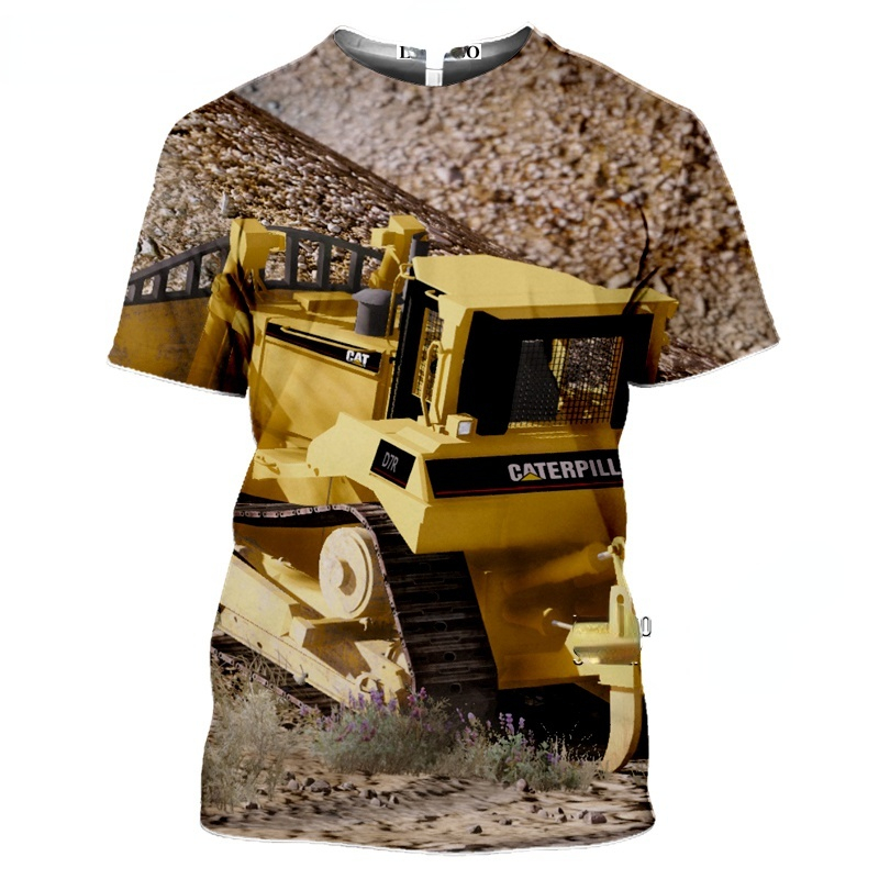 남성용 어린이 굴삭기 트랙터 3d 프린팅 티셔츠 캐주얼 - 3D Printing Excavator 리뷰 및 가격